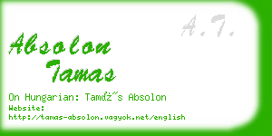 absolon tamas business card